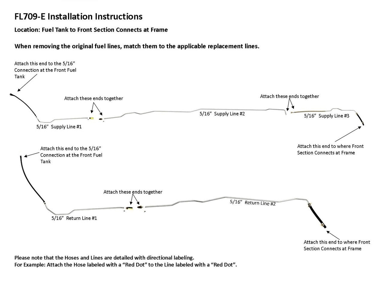 Dodge Ramcharger Rear Fuel Line Set 1993 5.9L FL709-E1F