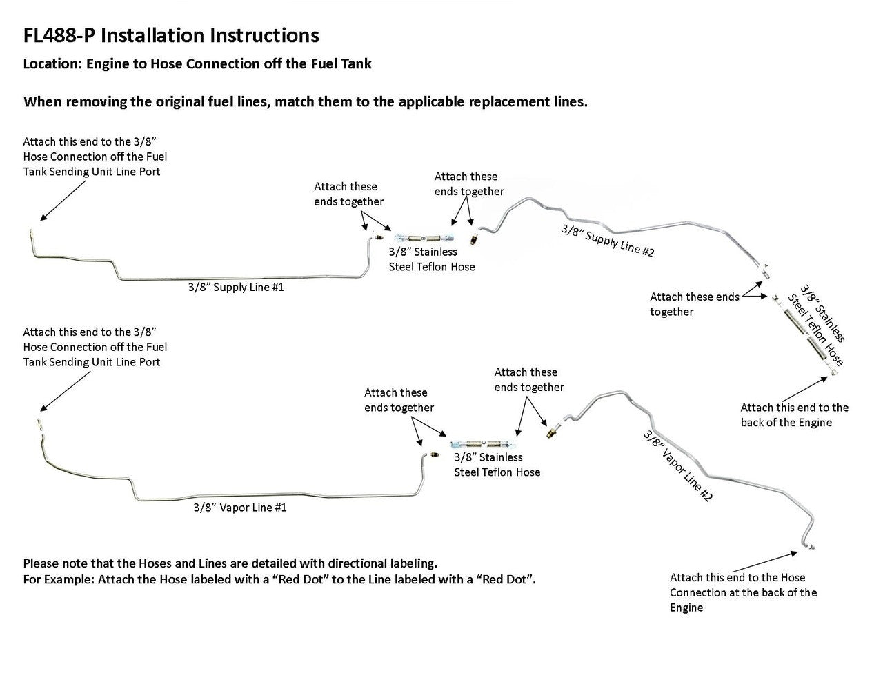Chevy Silverado Fuel Line Set 2005 2500HD/3500/3500HD Ext Cab 8.1L FL488-P1E