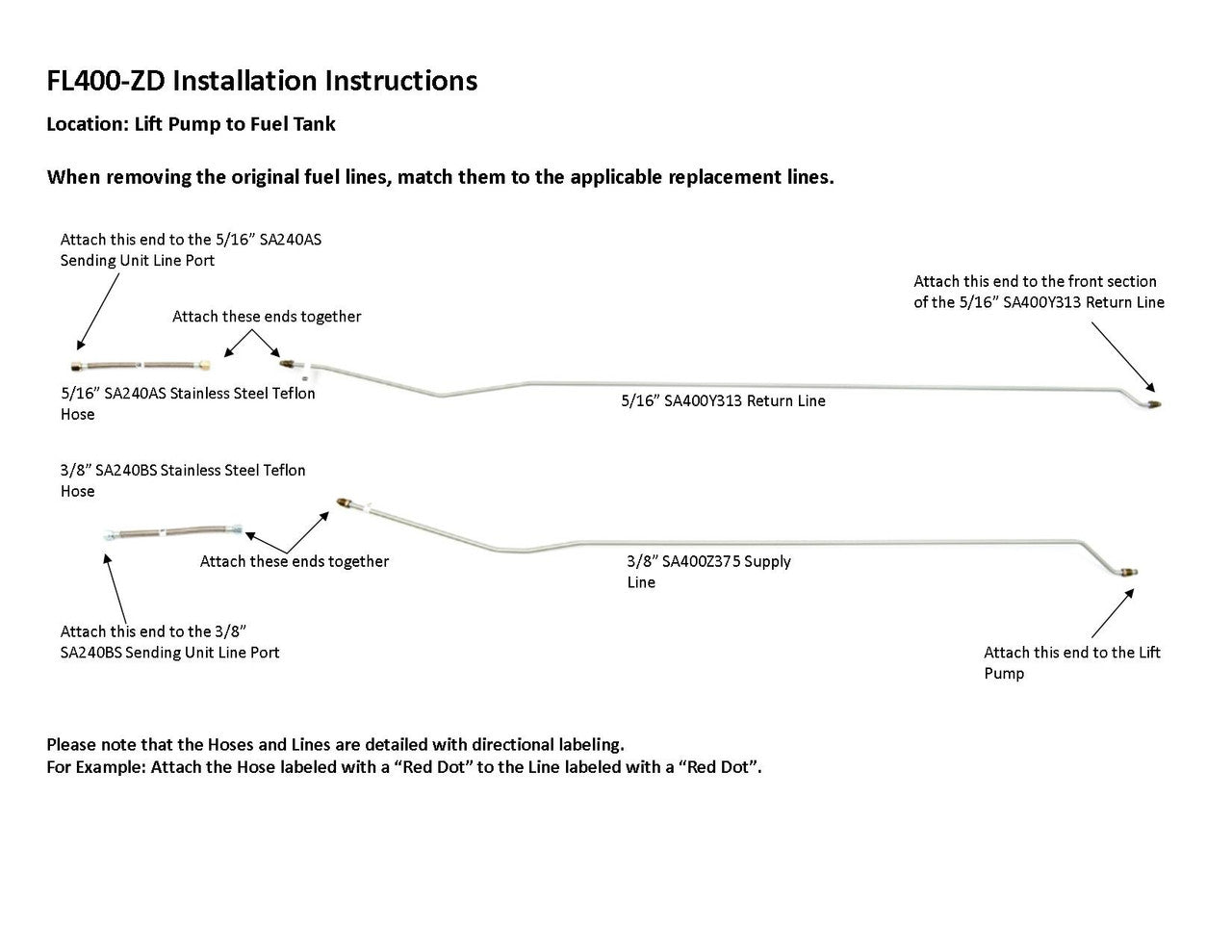 Chevy Truck Rear Fuel Line Set 1997 Ext Cab 8 ft Bed 4WD Diesel FL400-ZD1A