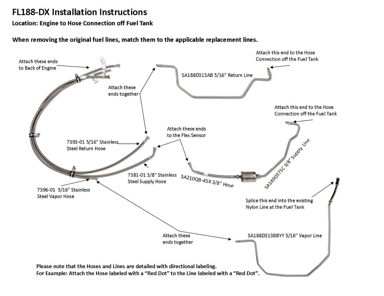 Chevy Tahoe Fuel Line Set 2004 C/K1500 5.3L (L59) Flex Fuel Only FL188-DX2C