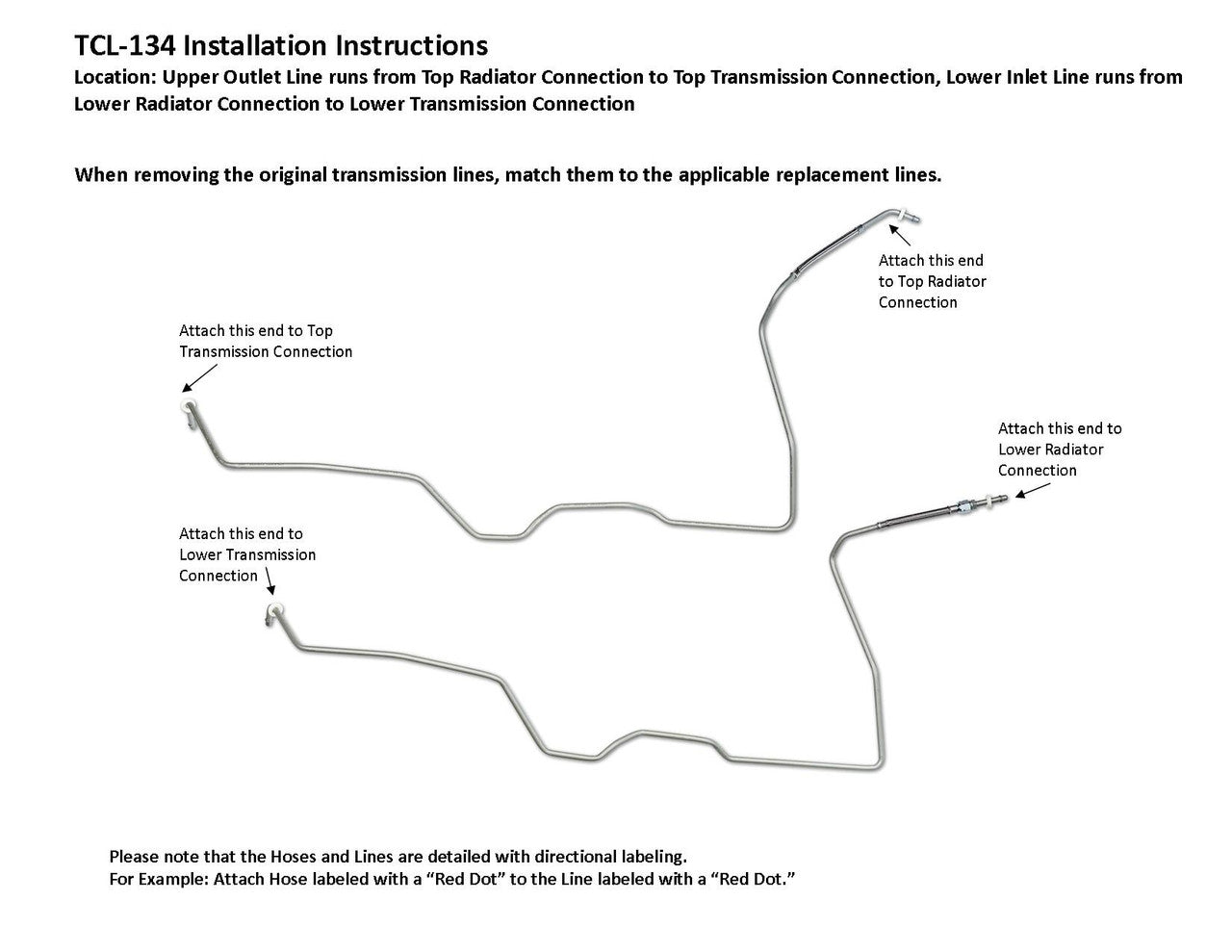 Juego de líneas de transmisión para Chevy Express 2500 2007 5.3L TCL-134-4E
