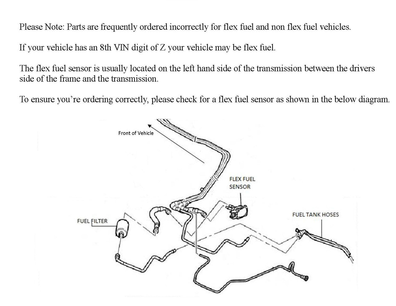 Ensemble de conduites de carburant GMC Sierra 2007 Classic 1500 Ext Cab 6.0L Non Flex Fuel SS488-Q8B Acier inoxydable