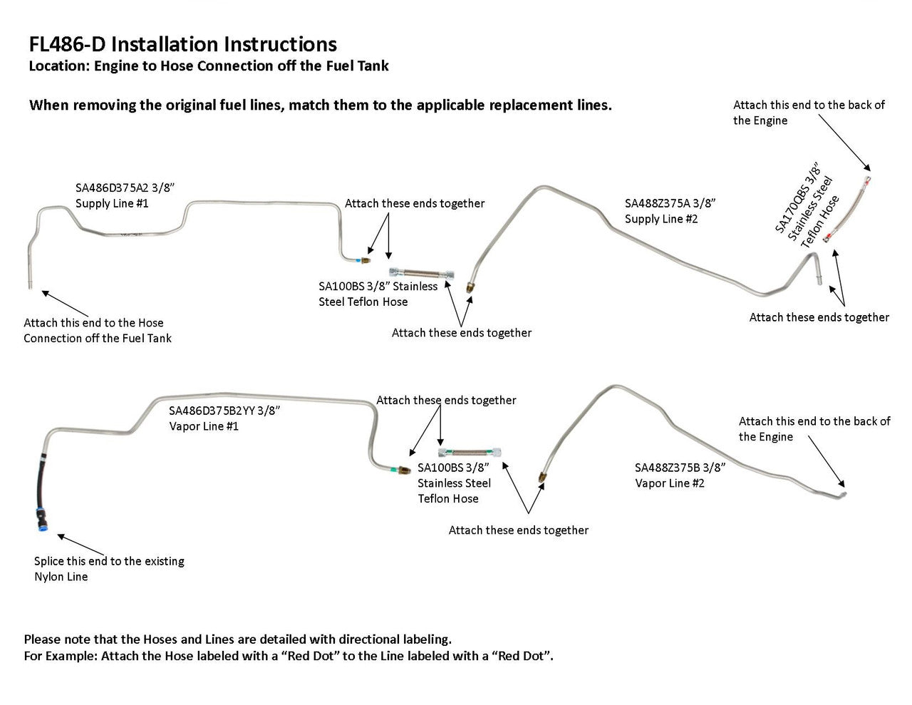 GMC Sierra Fuel Line Set 2006 1500 Ext Cab 5.75ft Bed 5.3L FL486-D3A