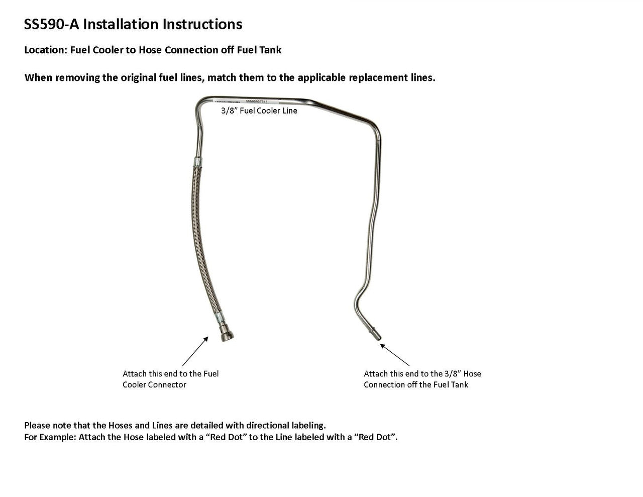 GMC Sierra Cooler Line 2006 C/K2500/2500HD/3500/3500HD 6.6L Diesel SS590-A2F Stainless Steel