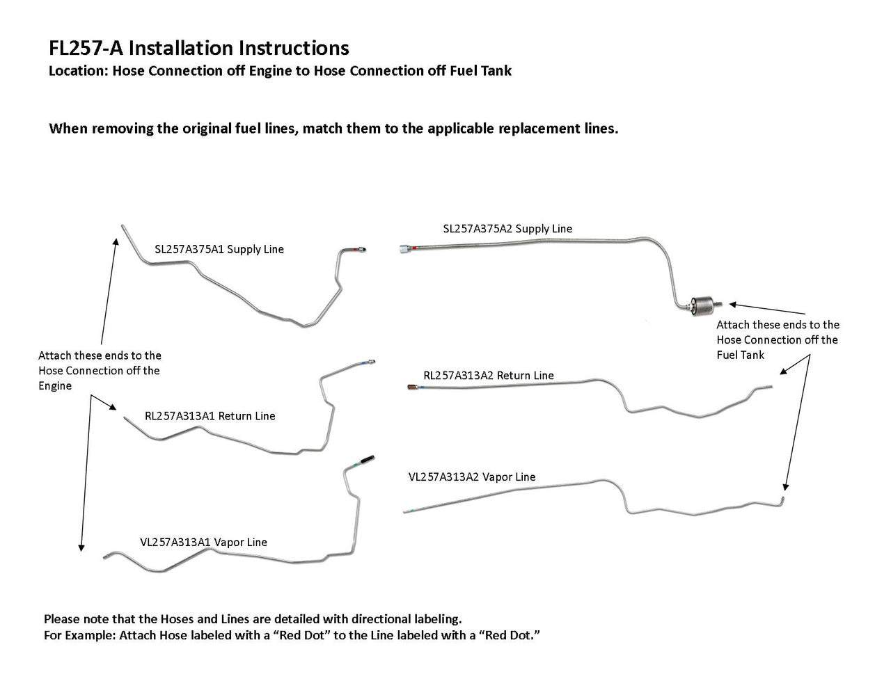 Pontiac Firebird Fuel Line Set 1998 3.8L FL257-A2A