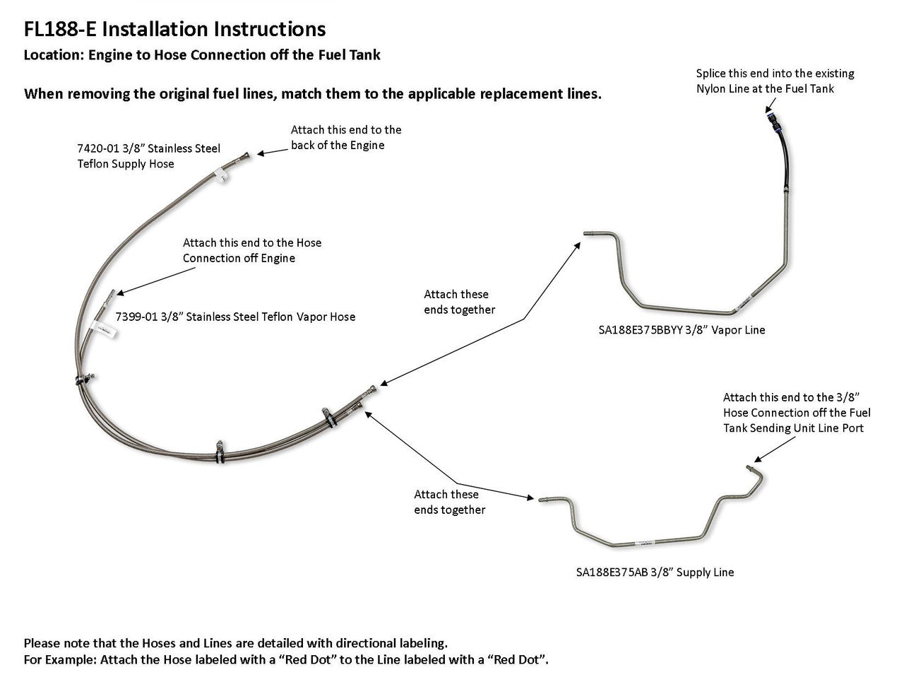 Ensemble de conduites de carburant EXT Cadillac Escalade 2006 1500 5,3 L Non Flex Fuel FL188-E3D