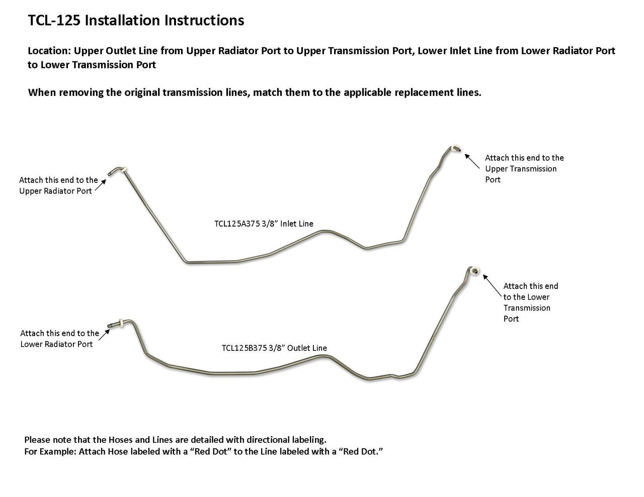 Chevy Blazer Transmission Line Set 4 SPD Automatic 1999 TCL-125-1D