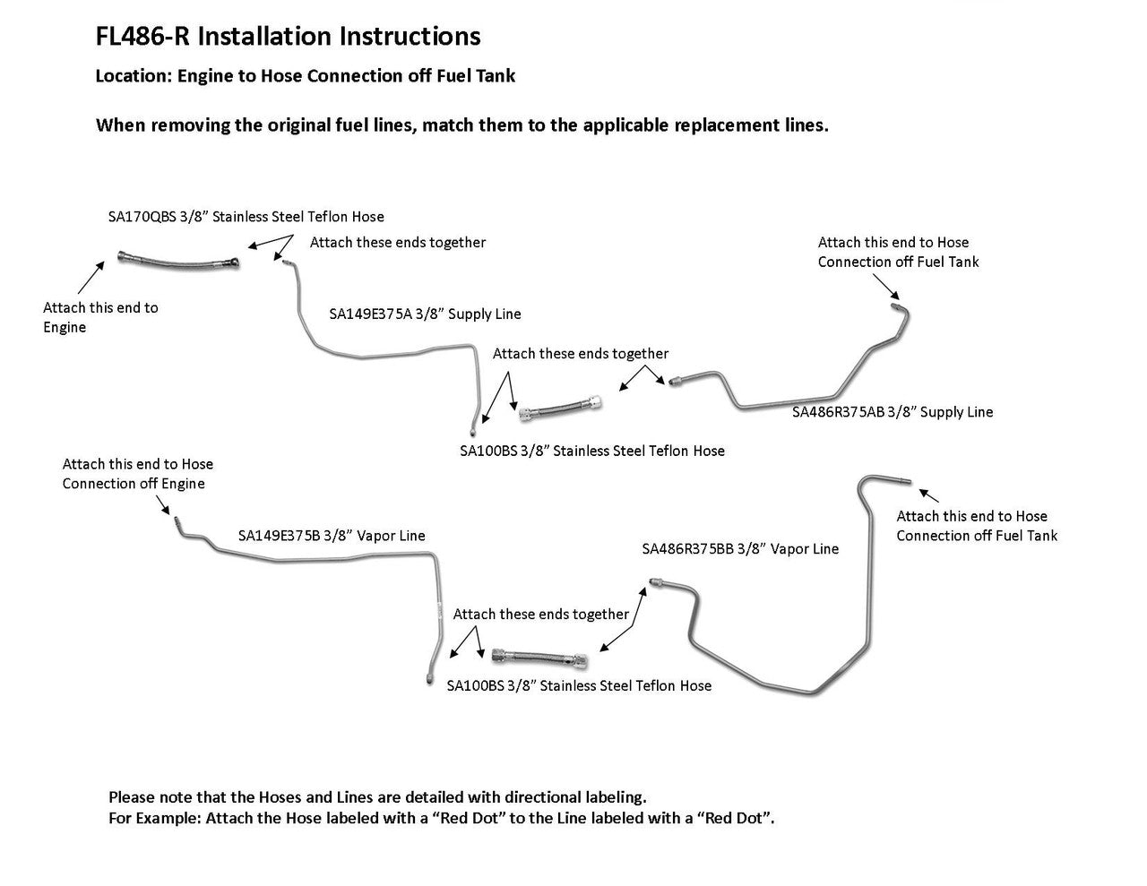 Chevy Tahoe Fuel Line Set 2007 4.8L FL486-R15