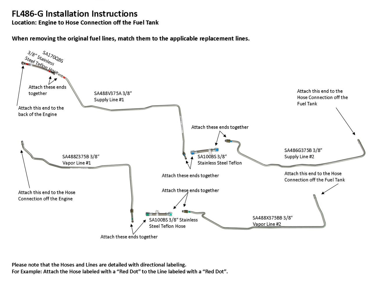 GMC Sierra Fuel Line Set 2007 C/K1500 Reg Cab 4.3L "X" 5.3L "0" FL486-G2A