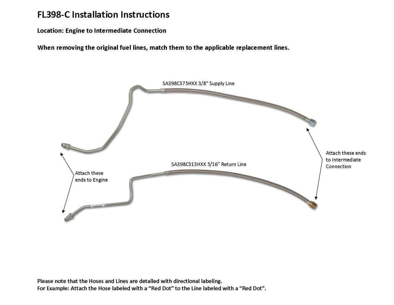 GMC Truck Front Fuel Line Set 1987 R1500/2500 2WD 4.3L FL398-C2A