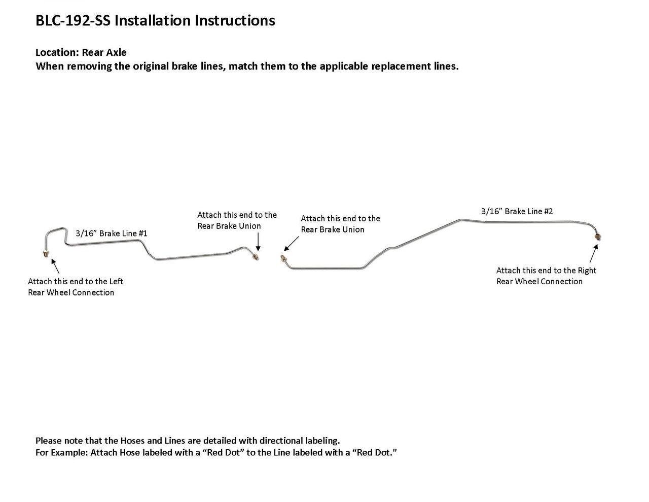 GMC Yukon XL Rear Axle Line 2006 2500 6.0L BLC-192-SS2C Stainless Steel