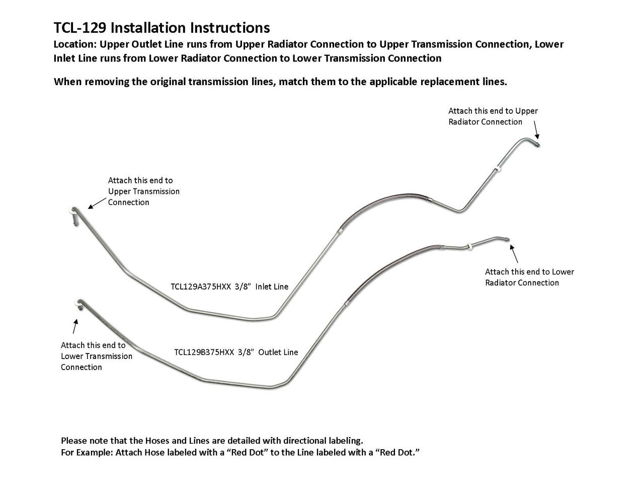 Chevy Express 1500 Transmission Line Set 2008 4.3L TCL-129-1F