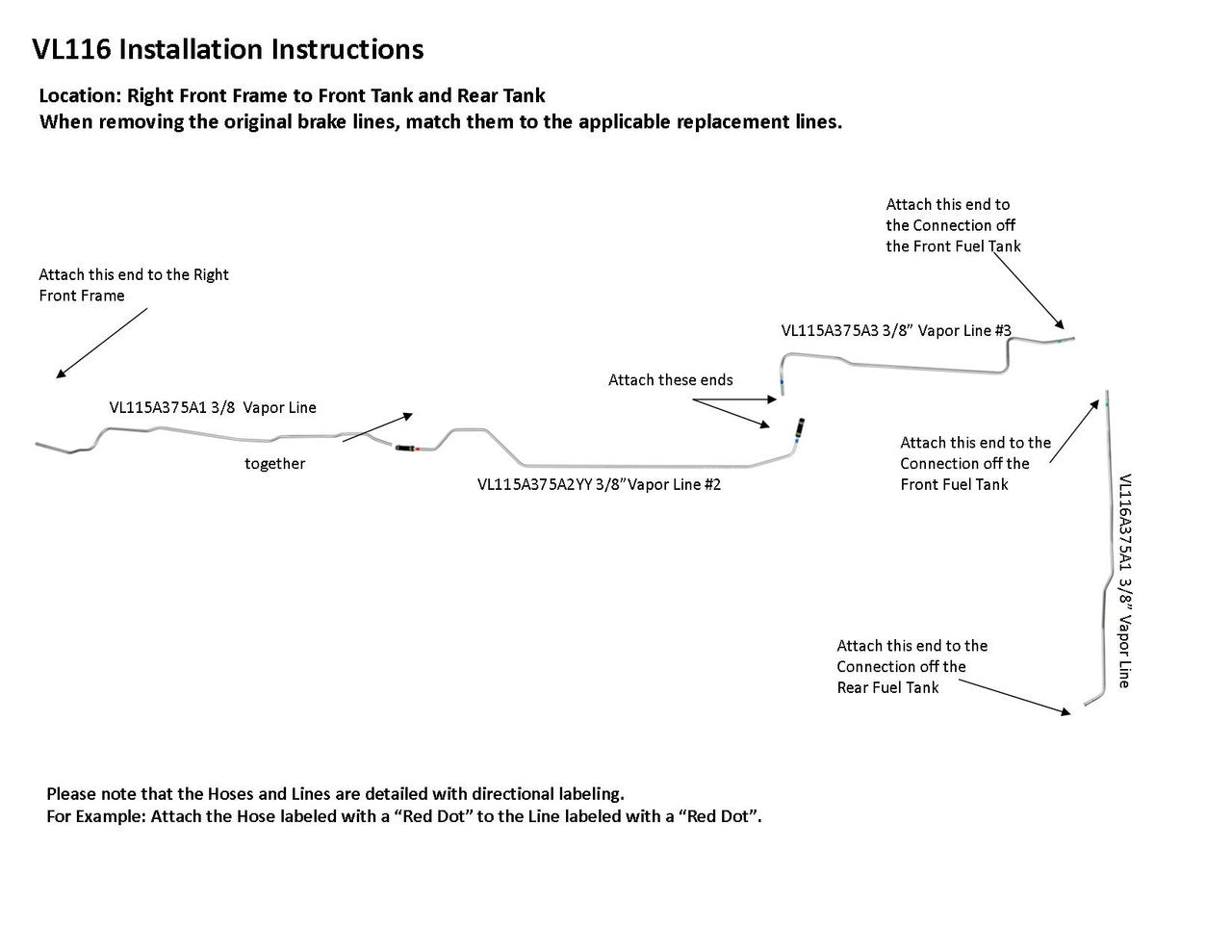 Ford F150/250/350 Vapor Line 1994 Cabina extendida Caja de 8 pies 5.0L VL116-1M