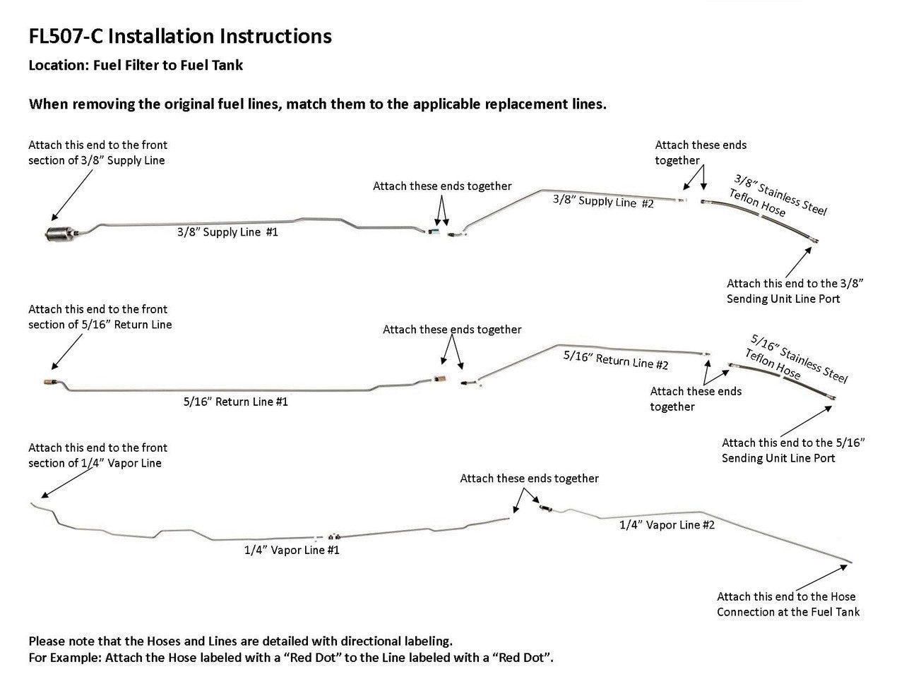Chevy Suburban Rear Fuel Line Set 1999 K2500 Only 4WD Gas 7.4L FL507-C1BB