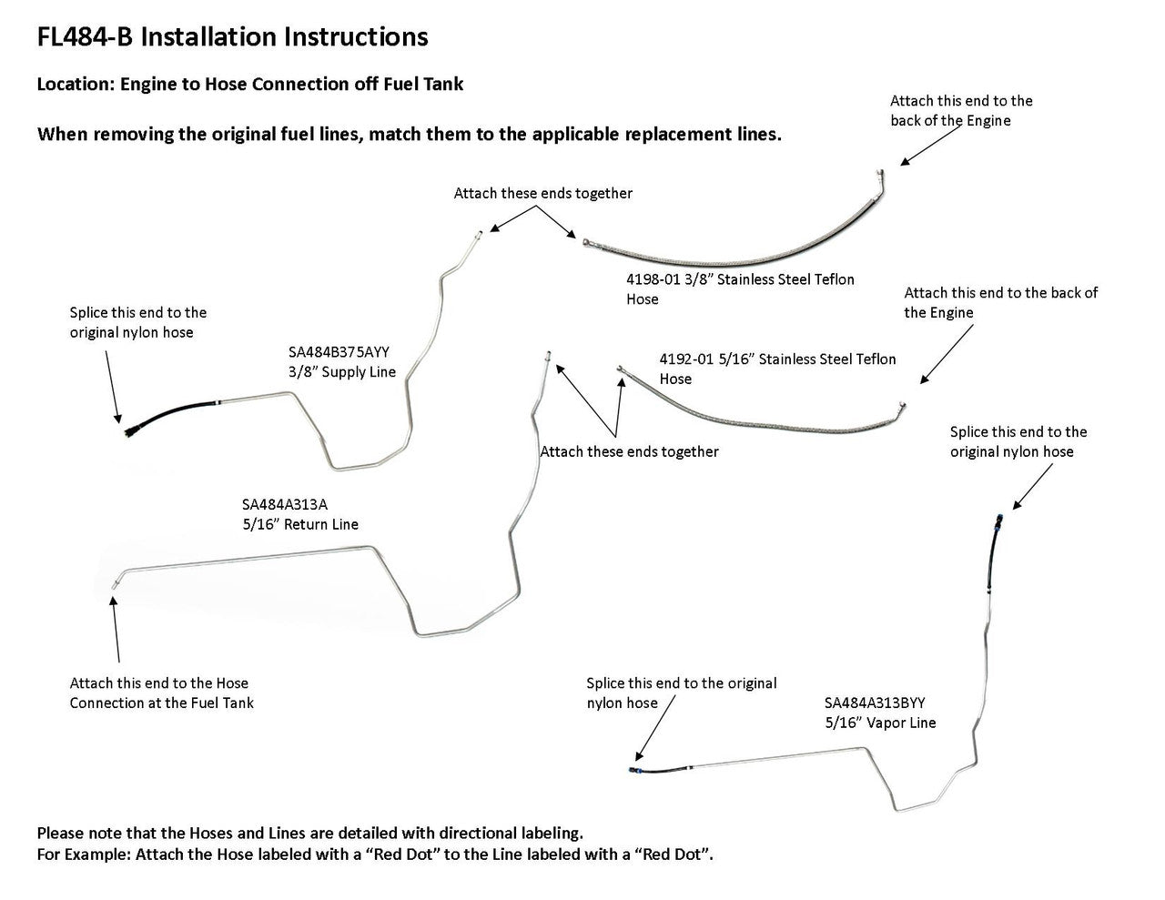 Chevy Venture Fuel Line Set 2003 3.4L FL484-B1 Filter has two male connections