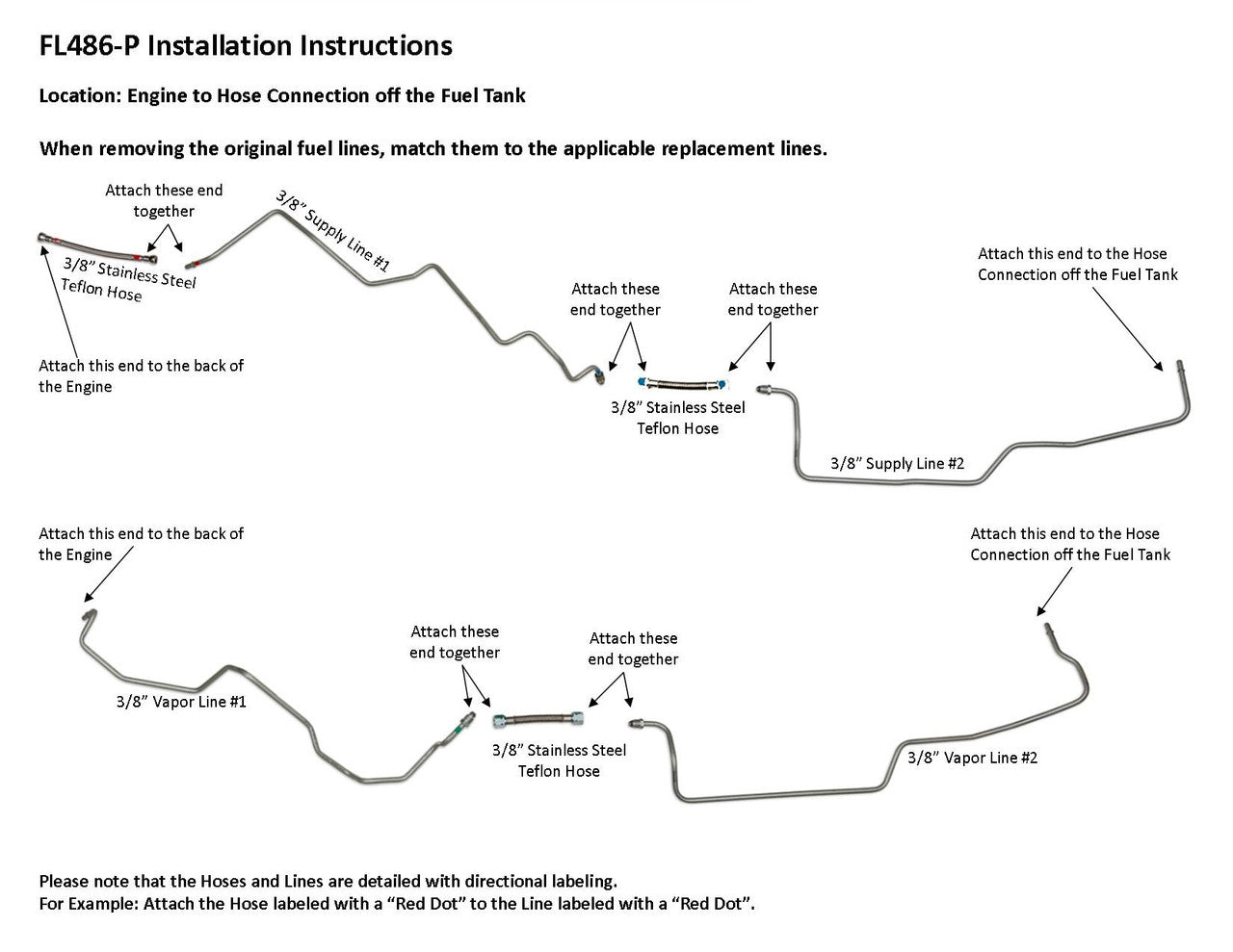 GMC Sierra Fuel Line Set 2007 2500HD/3500HD/3500 Reg Cab 8ft Bed 6.0L(LQ4) FL486-P2