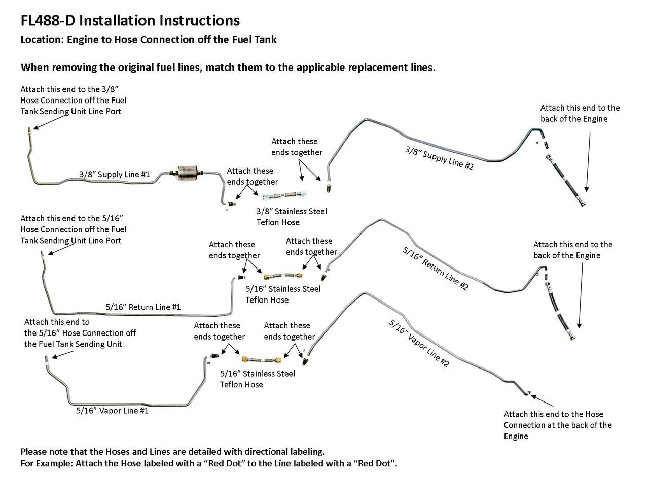 Chevy Silverado Fuel Line Set 2002 C/K2500 Reg Cab 8 ft Bed 6.0L FL488-D1B