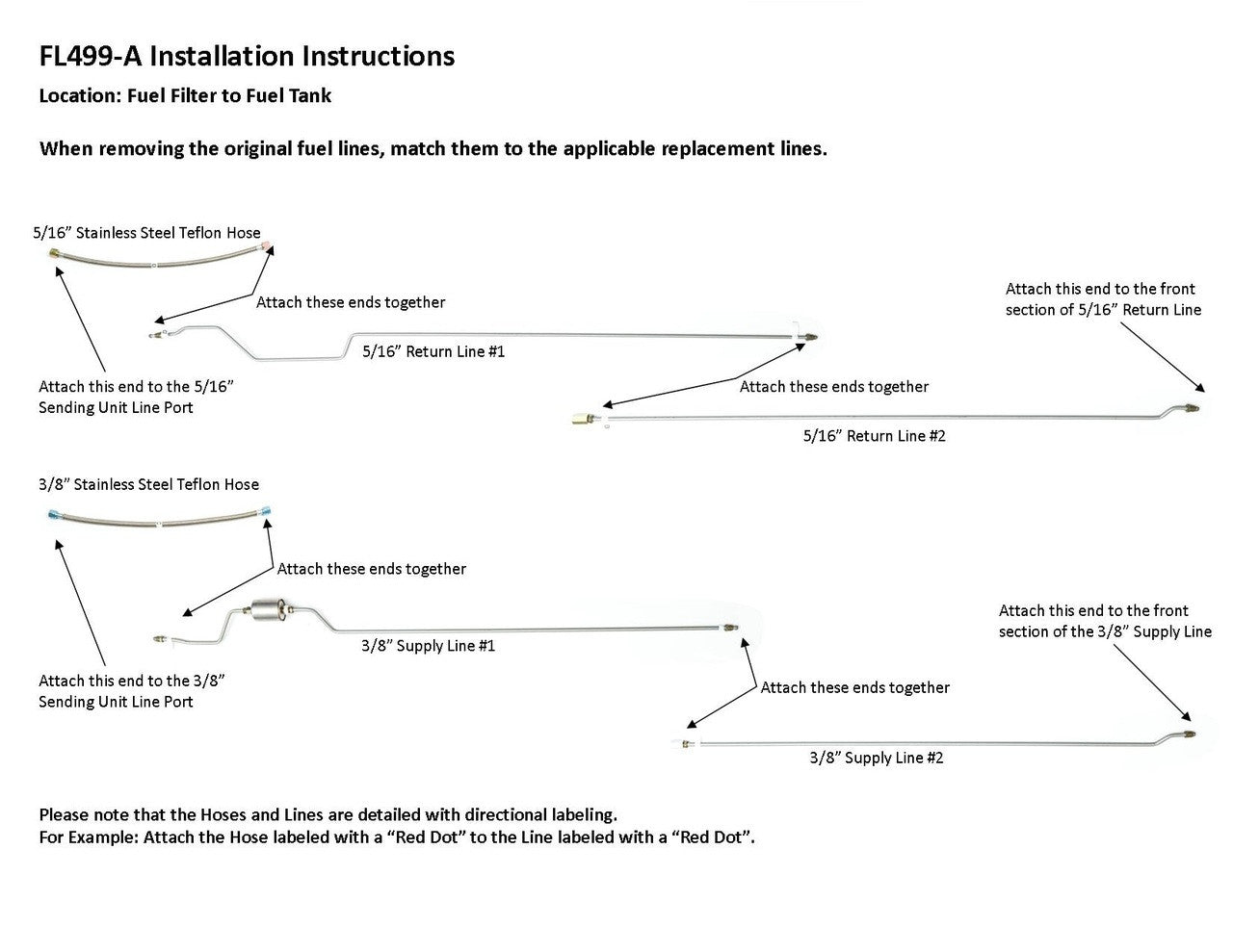 Chevy G Series Van Rear Fuel Line Set 1989 1500/2500/3500 125" WB 5.7L FL499-A1Z