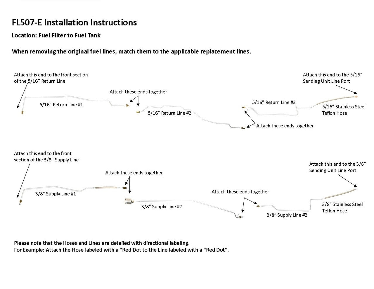 Chevy Suburban Rear Fuel Line Set 1988 R10/20 2WD Gas 5.7L FL507-E1L