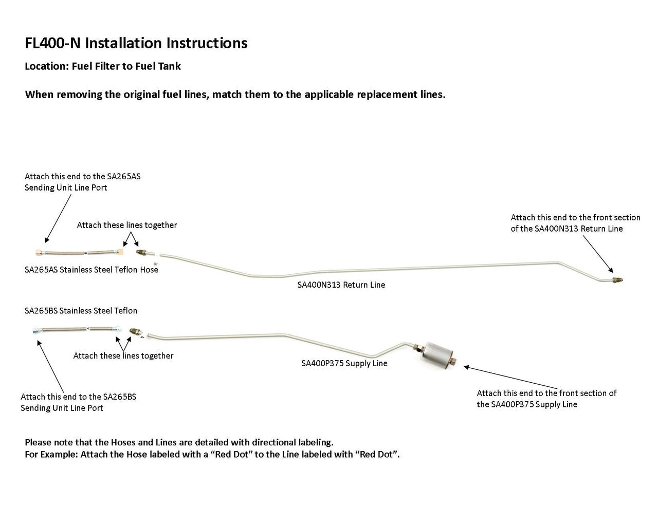 Chevy Truck Rear Fuel Line Set 1989 Reg Cab 6.5ft Bed 4WD 5.0L FL400-N1F