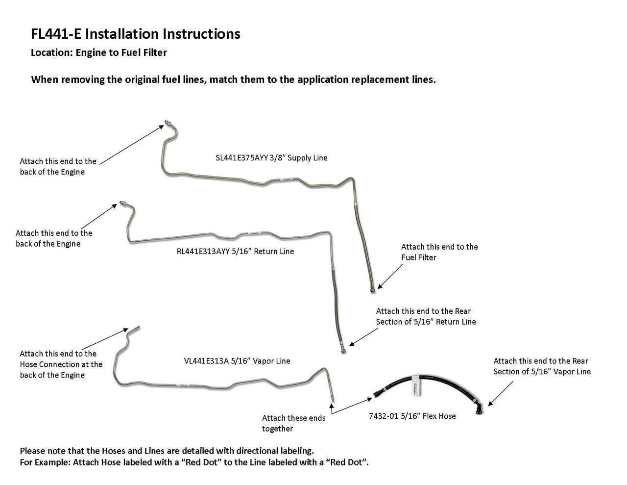GMC Jimmy Front Fuel Line Set 1999 4WD 4.3L FL441-E1A