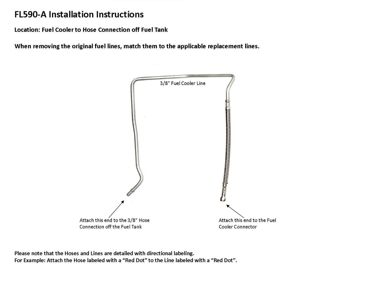 Chevy Silverado Cooler Line 2003 C/K2500/2500HD/3500/3500HD 6.6L Diesel FL590-A1C Fuel Cooler Line