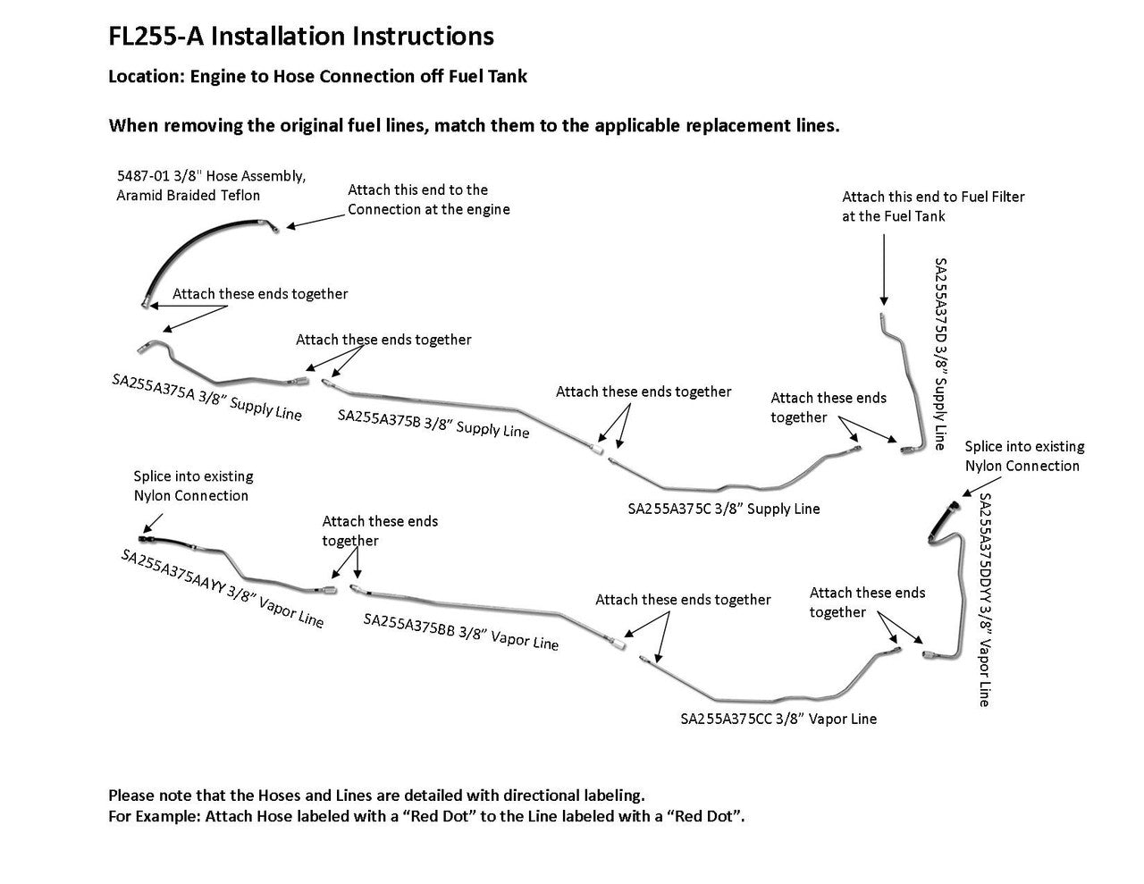Saturn Ion Fuel Line Set 2007 2.0L FL255-A4C