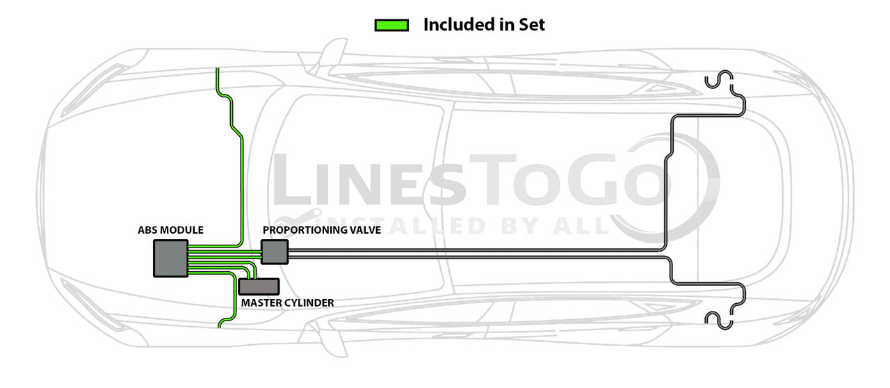 Honda Accord Front Brake Line Set 2000 BL-1112-SS1C Stainless Steel