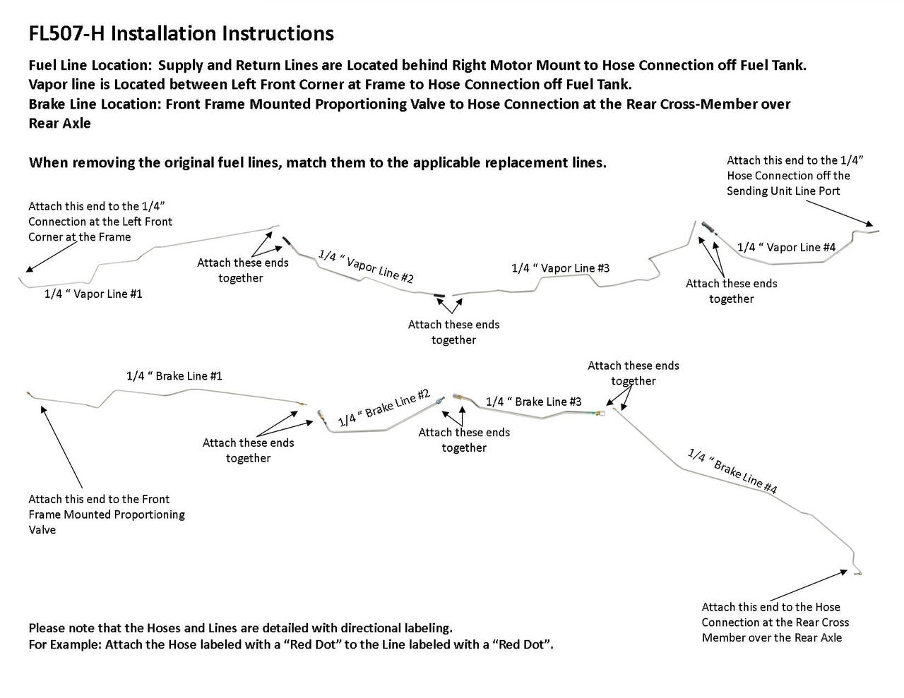 Chevy Suburban Fuel and Brake Line Set 1986 C10/20 2WD Gas 5.0L FL507-H1P