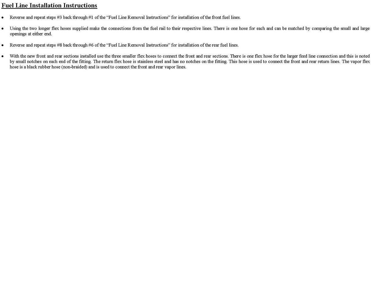 Ensemble de conduites de carburant pour Chevrolet Silverado 2006 C/K1500 Reg Cab 4.3L FL488-V1B