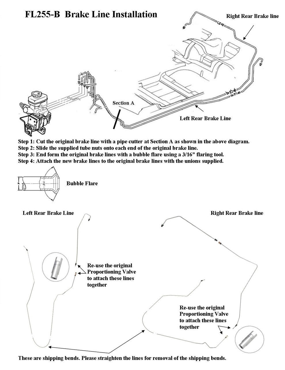 Chevy Cavalier Z24 Fuel and Brake Line Set 2000 2 Door 2.4L FL255-B6A