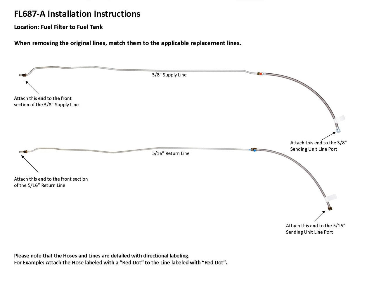Chevy P30 Chassis Delivery Rear Fuel Line Set 1988 5.7L FL687-A2G