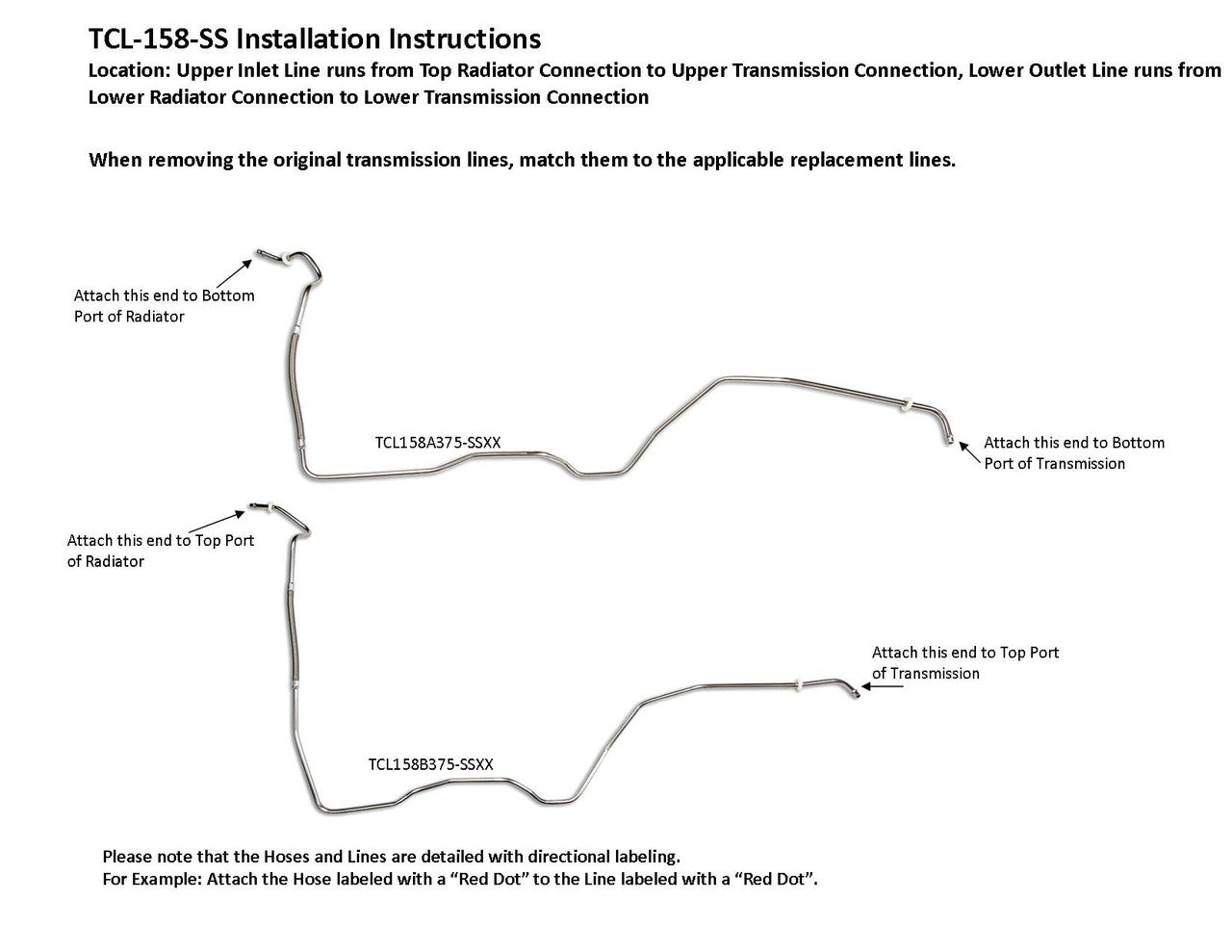 Juego de líneas de transmisión GMC Yukon XL 1500 2009 sin enfriador auxiliar 5.3L TCL-158-SS13A Acero inoxidable