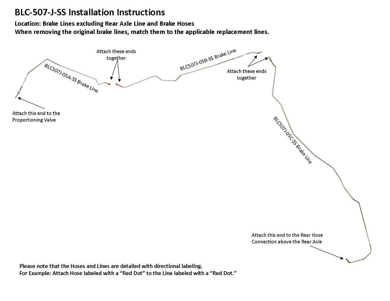 Chevy Blazer 1984 K5 Full-Size Brake Line Set 4WD 5.0L BLC-507-J-SS1D Stainless Steel