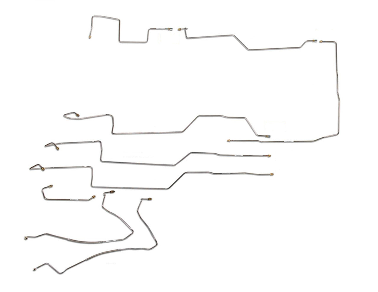 Juego de líneas de freno delanteras para Chevy Kodiak 2008 C4500/5500 Reg Cab 8.1L BLC-215-SS1L Acero inoxidable