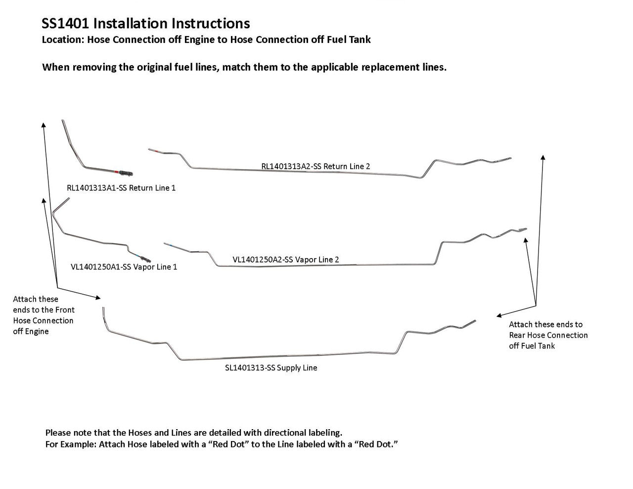 Juego de tuberías de combustible para Nissan 300ZX 1987 3.0L SS1401-1D