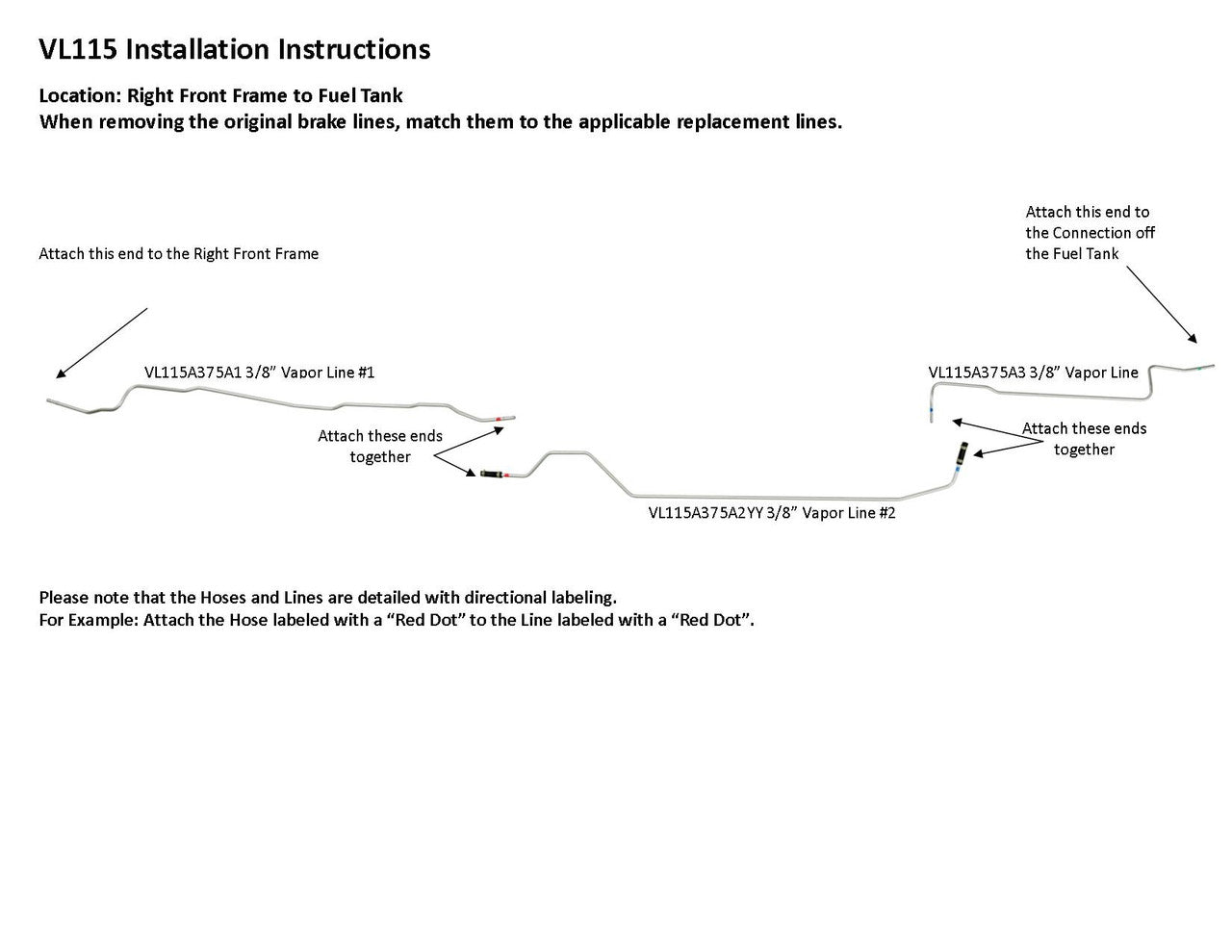 Ford F150/250/350 Vapor Line 1996 Ext Cab 8ft Bed  4.9L VL115-1H