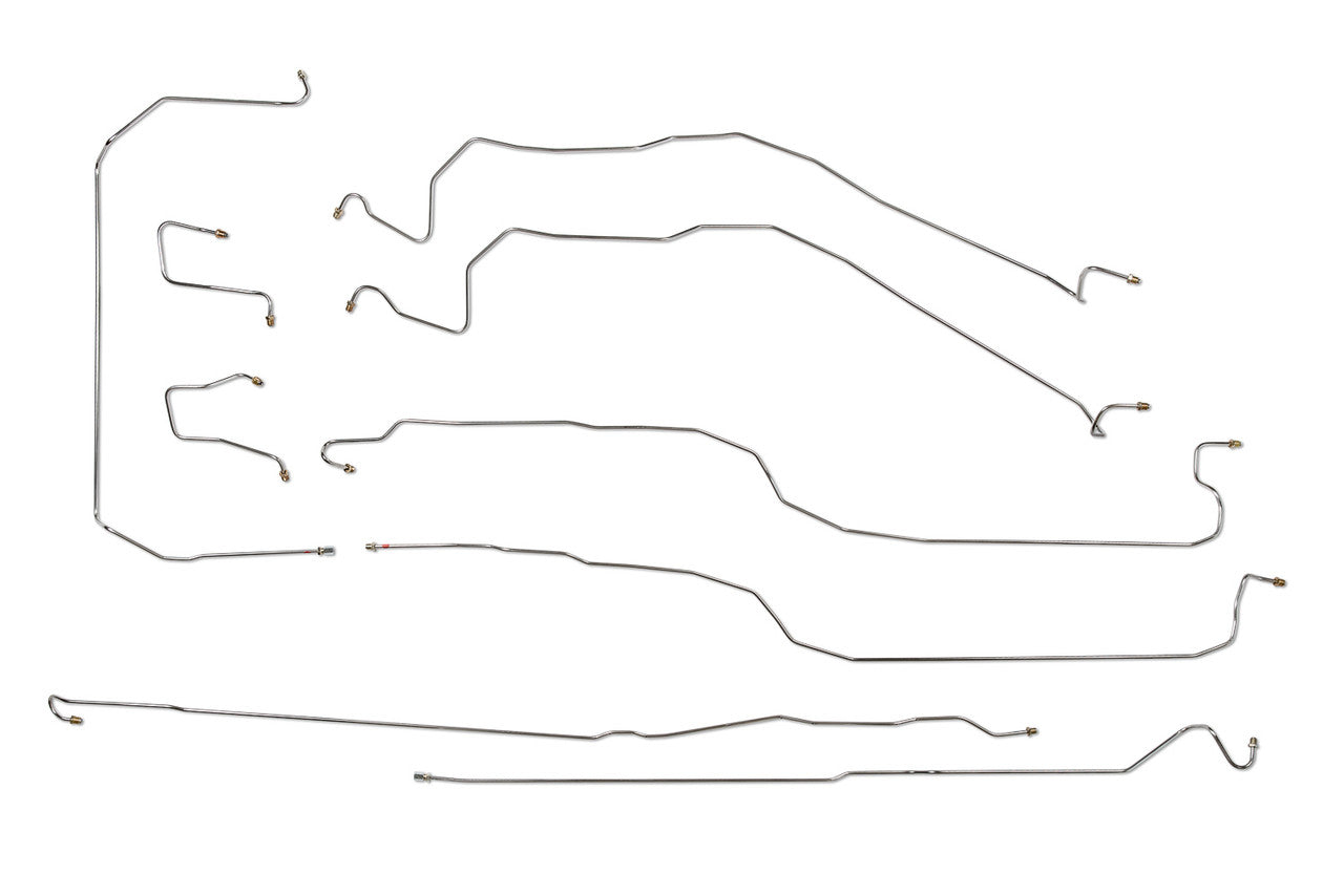Juego de líneas de freno para Chevy Silverado 2004 1500 2WD Ext Cab 8ft Bed BLC-185-SS1B Acero inoxidable