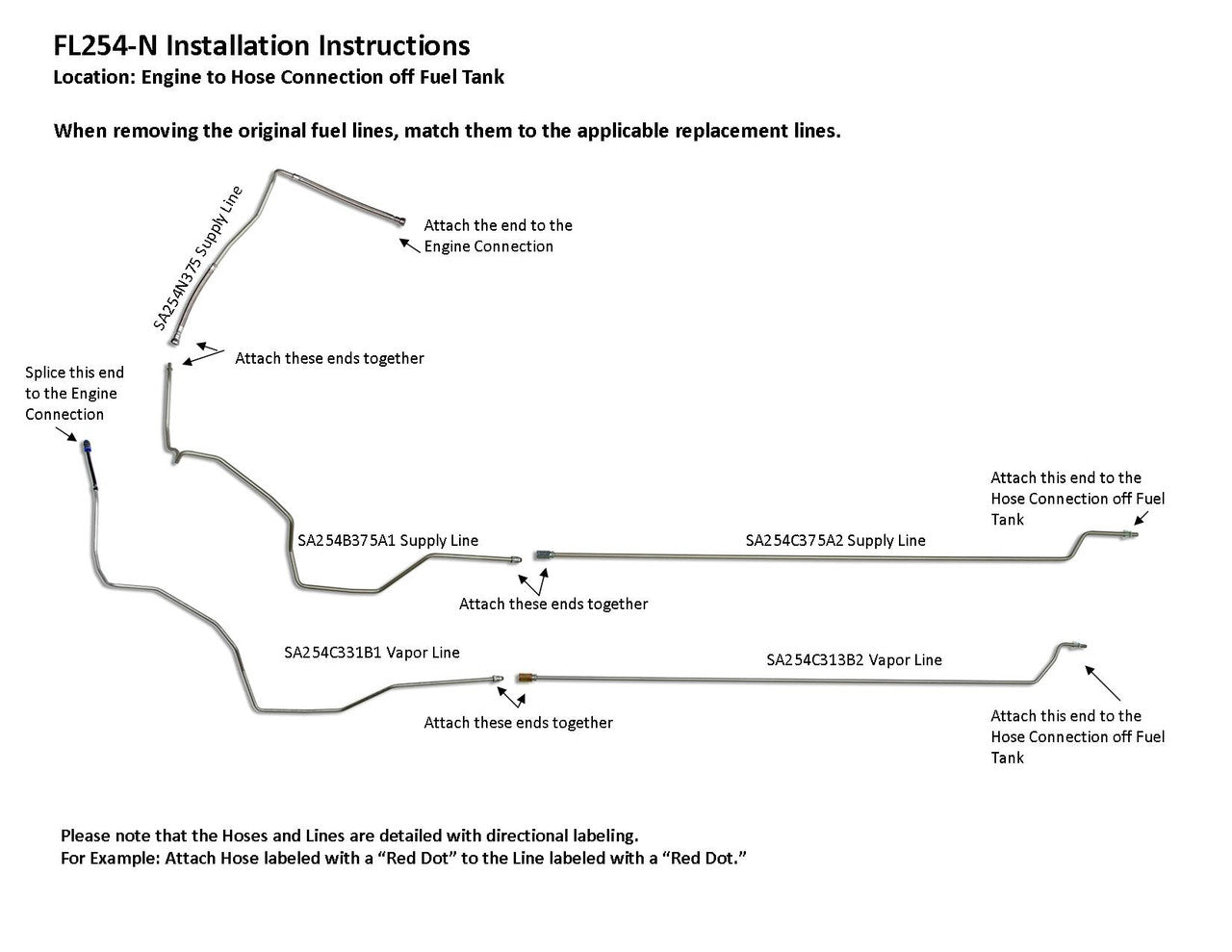 Buick LaCrosse Base Fuel Line Set 2005 4 Door 5.3L FL254-N13A