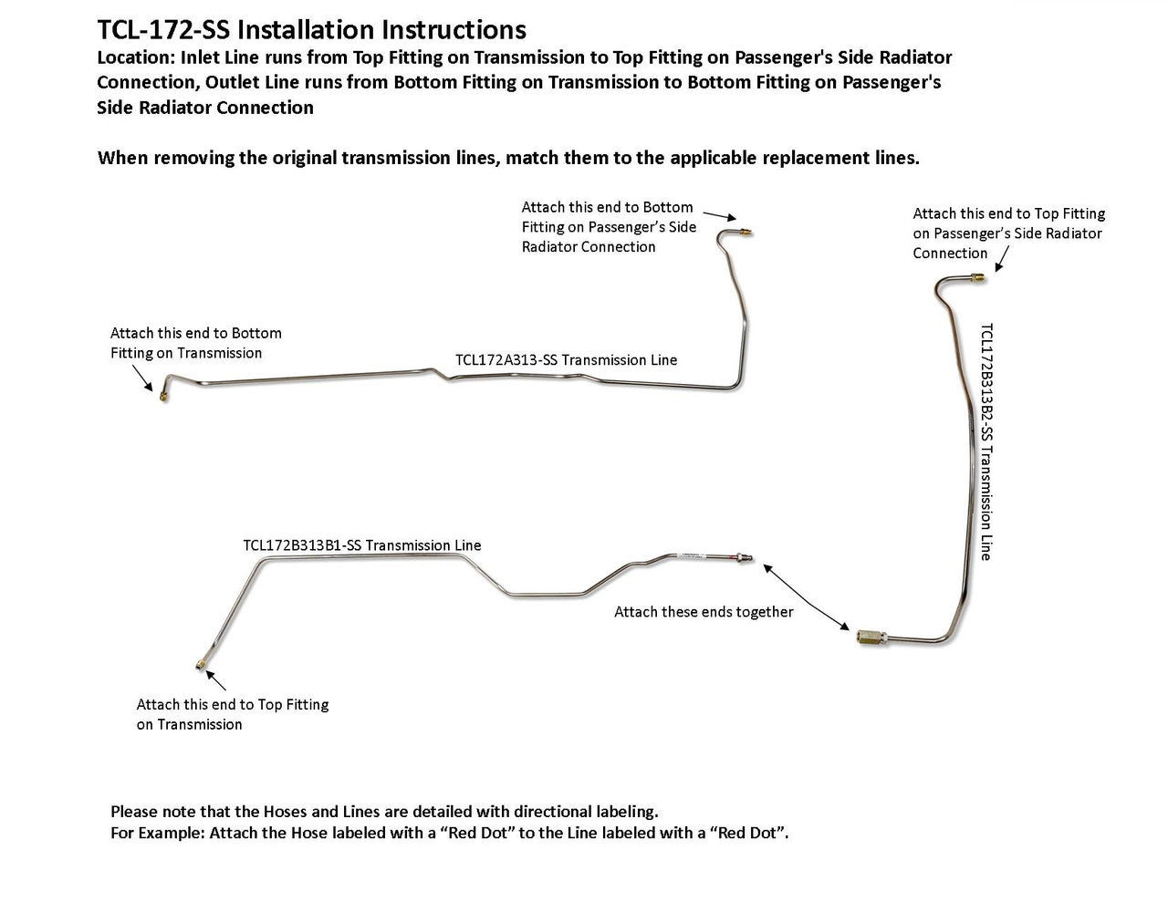 Chevy Truck Transmission Line Set 1988 C/K 1500/2500 5.0L TCL-172-SS1A Stainless Steel