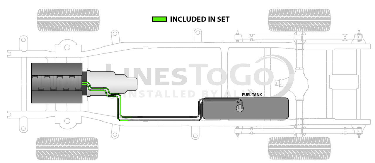 GMC TopKick Front Fuel Line Set 2006 C4500/5500 6.6L SS588-M2D Stainless Steel