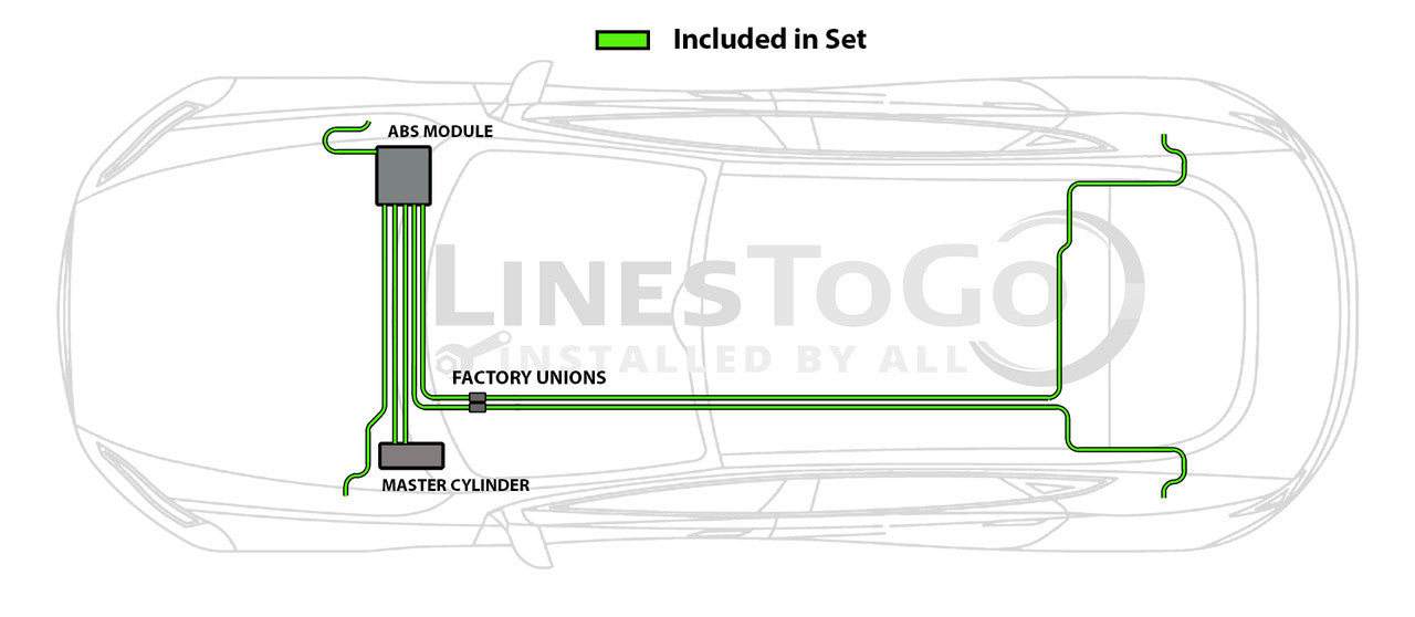 Hyundai Elantra GT Brake Line Set 2014 2.0L BLH-101-SS4B Stainless Steel