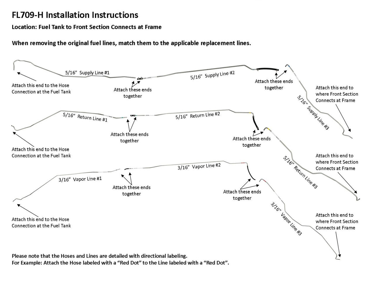 Dodge Ramcharger Rear Fuel Line Set 1989 4WD 5.9L FL709-H1E