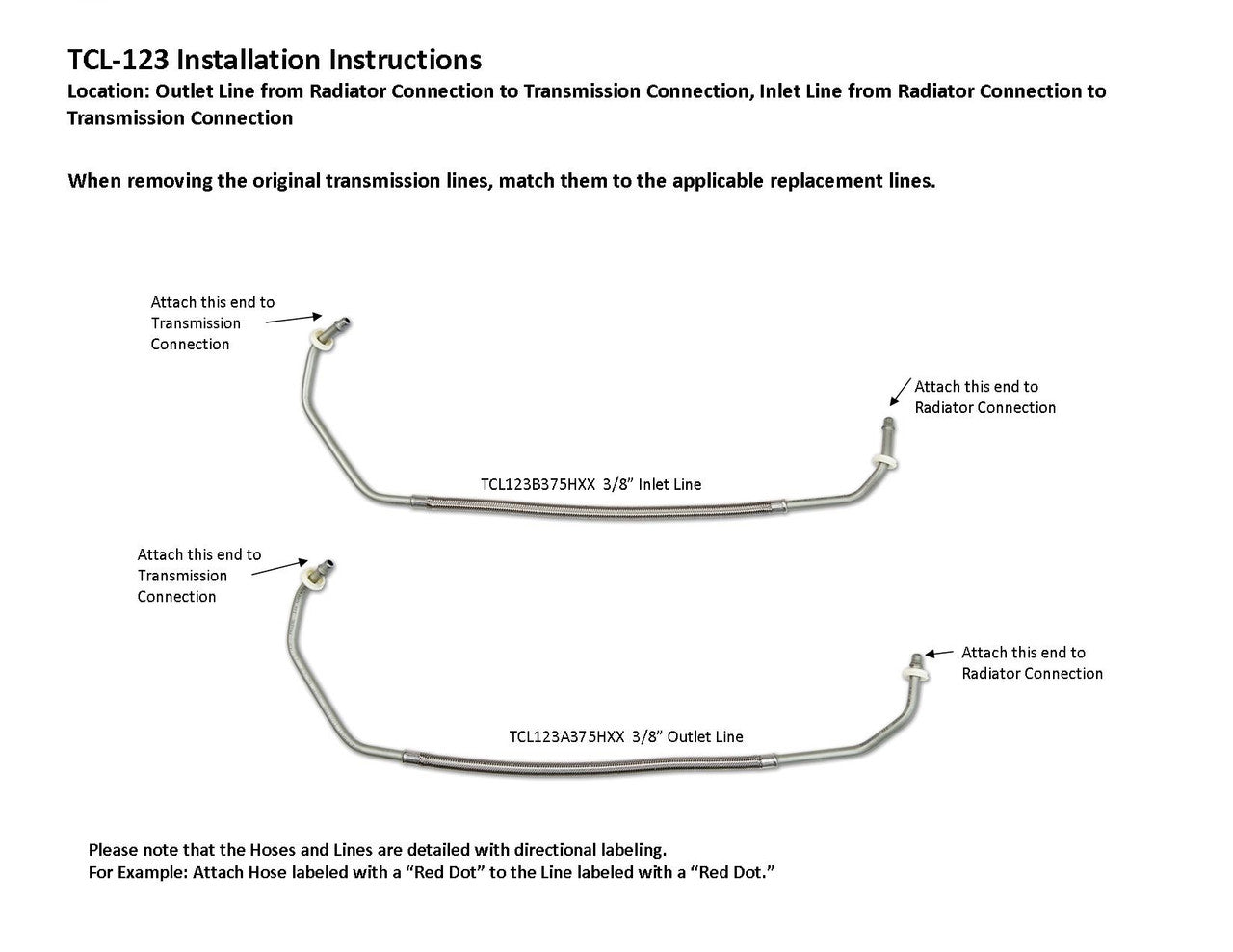 Dodge Grand Caravan Transmission Line Set 2014 3.6L TCL-123-2G