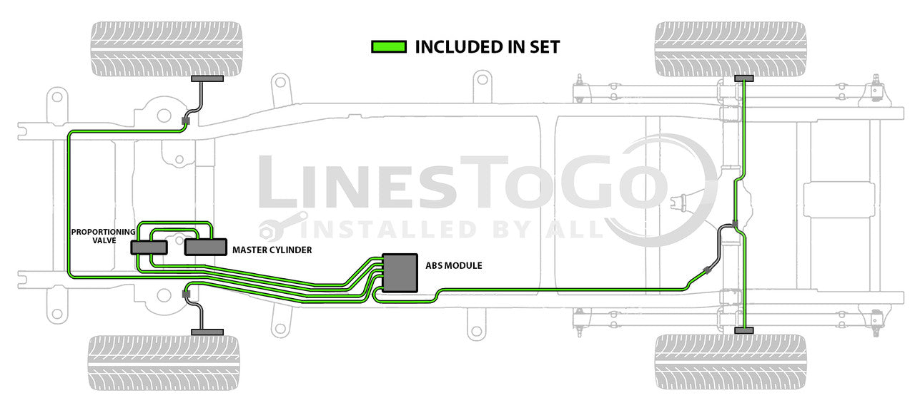 GMC Yukon XL 1500 Brake Line Set 2003 130" WB 5.3L BLC-212-SS3A Stainless Steel
