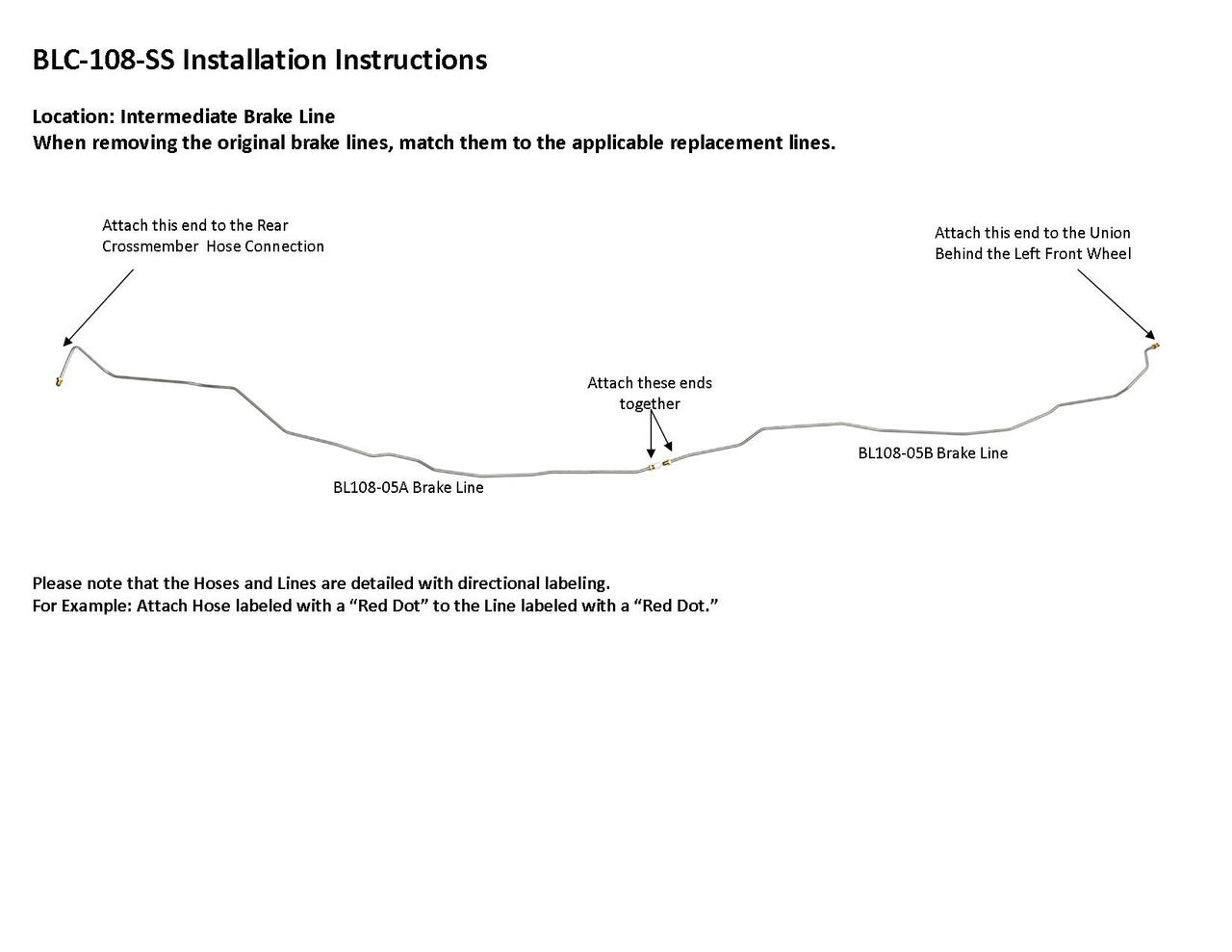 GMC Jimmy S15 Intermediate Brake Line 1999 BLC-108-SS2C Stainless Steel