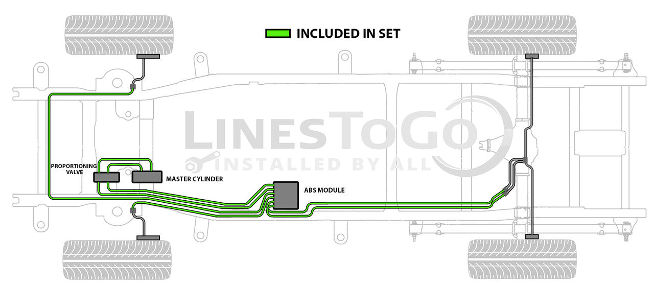 Chevy Tahoe Brake Line Set 2004 1500 130" WB 4.8L BLC-118-SS5B Stainless Steel