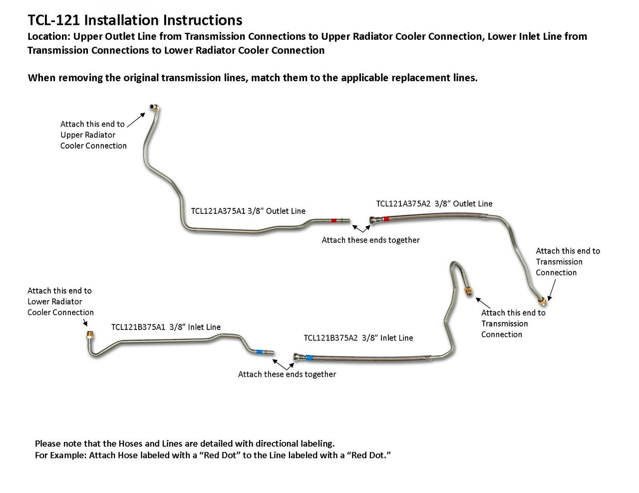 Oldsmobile Cutlass Supreme Transmission Line Set 1995 3.1L TCL-121-13B