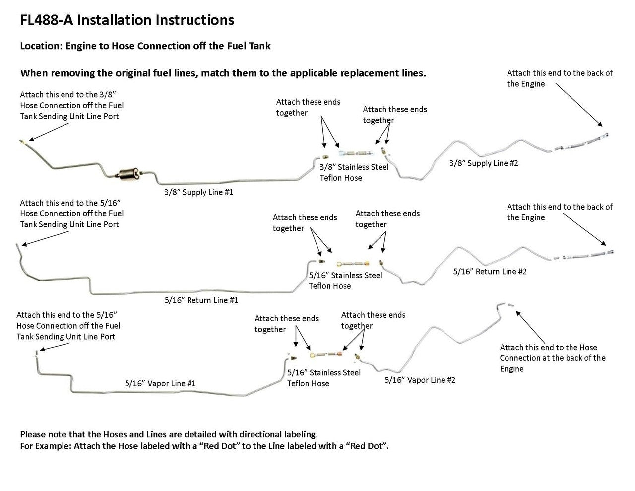 Ensemble de conduites de carburant pour GMC Sierra 2001 2500HD/3500HD/3500 Ext Cab 6.5ft/8ft Bed 6.0L FL488-A2A
