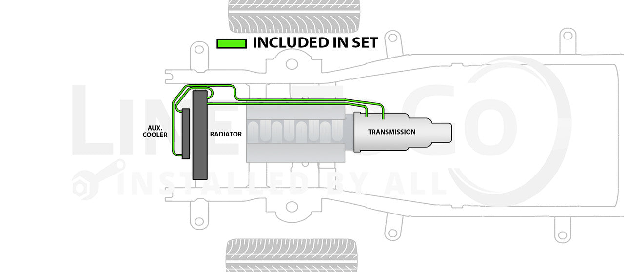 GMC Yukon XL 1500 Transmission Line Set 2003 w/HD Cooling w/4L80-E Transmission 5.3L TCL-152-SS5I Stainless Steel